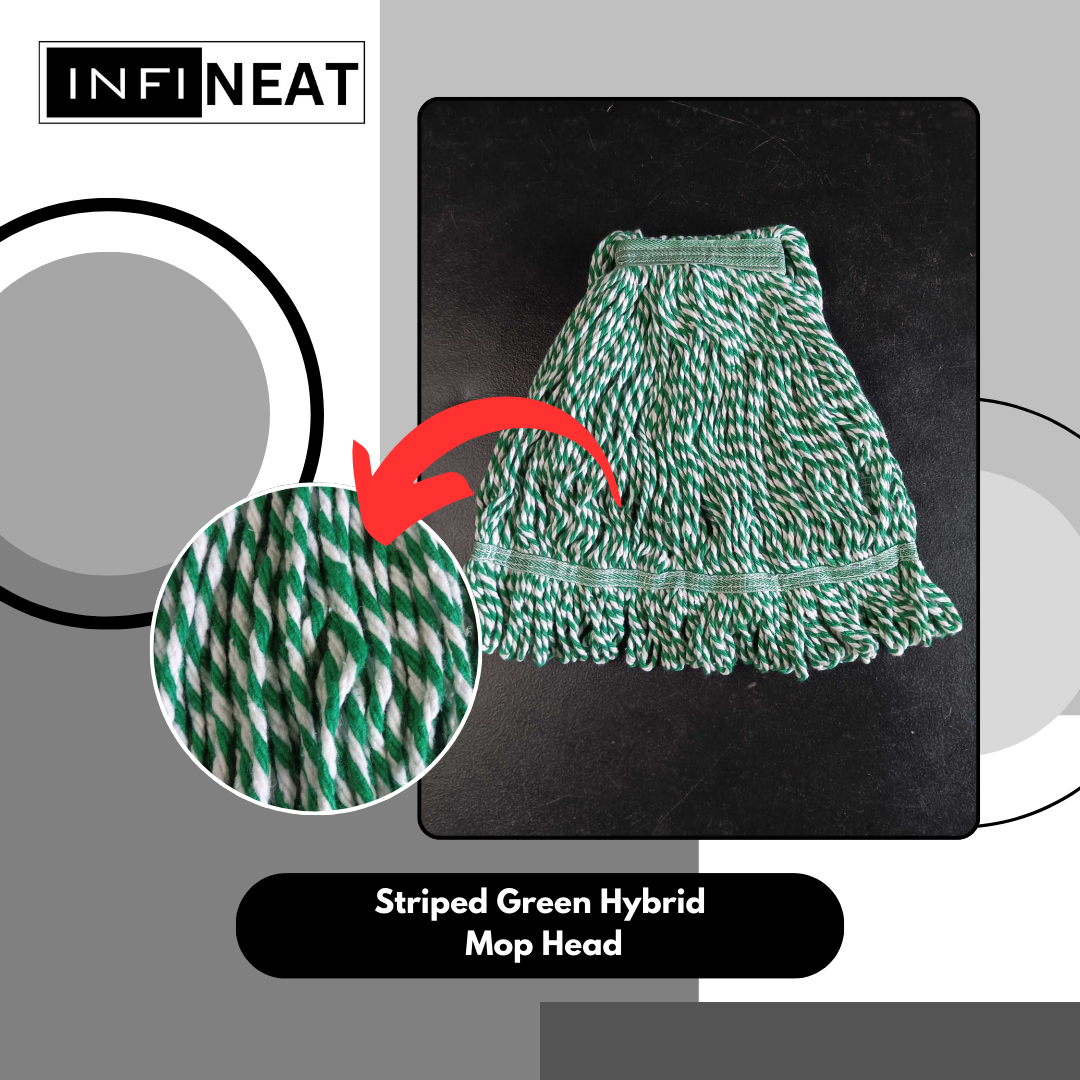 Mop Head Infineat Stripe Colors Green-White New, 2pcs