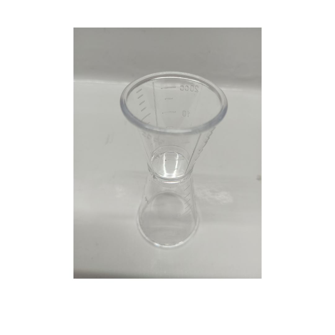 Double Jigger Big Measure Cup, Clear, Polycarbonate, 5pcs