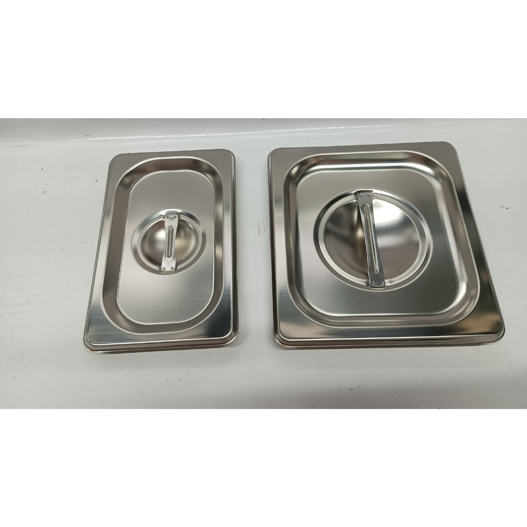 GN Food Pan Cover Closed High Grade Stainless Steel 1mm Thick, 3pcs