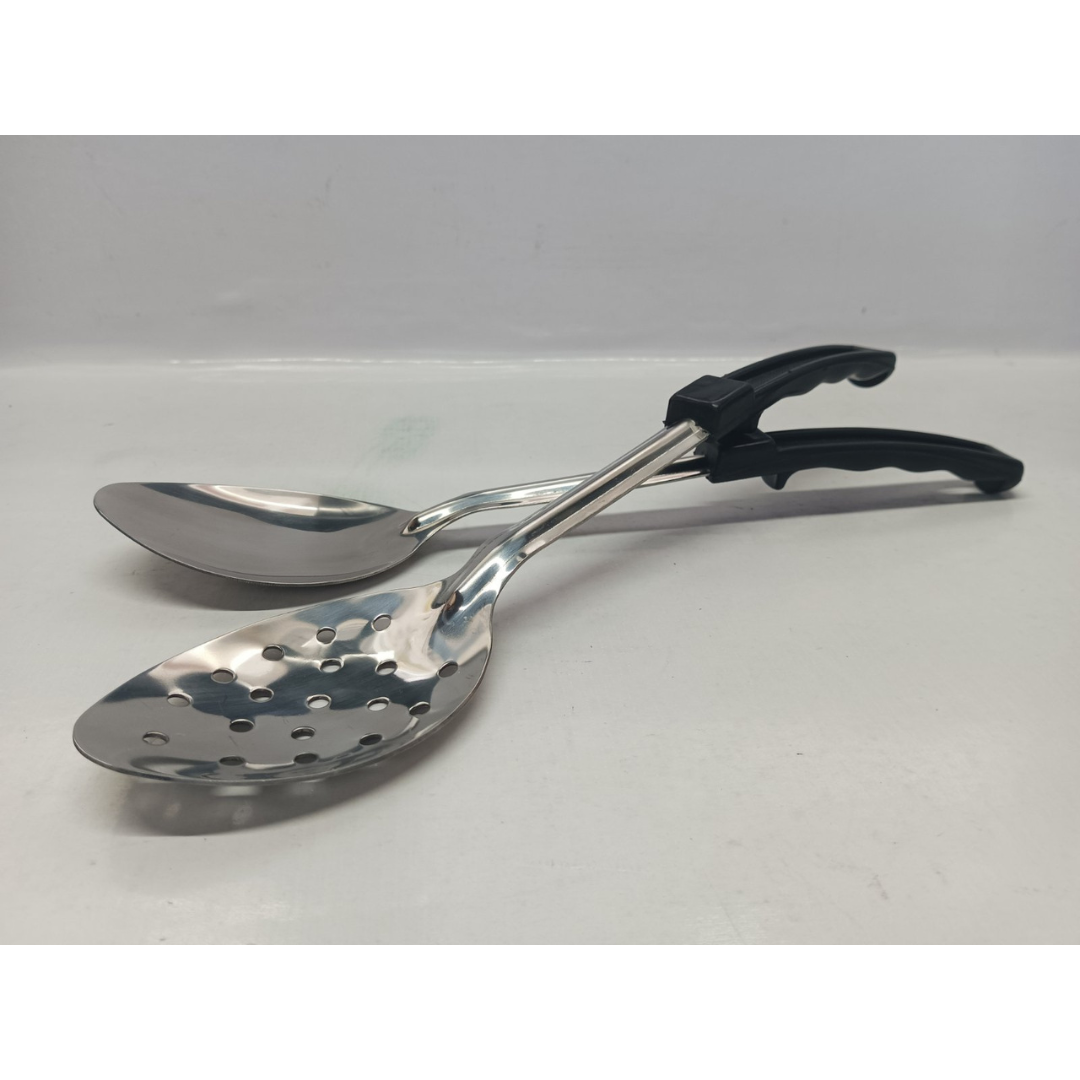 Basting Spoons 13 Inches Stainless Steel Black Handle 2pcs