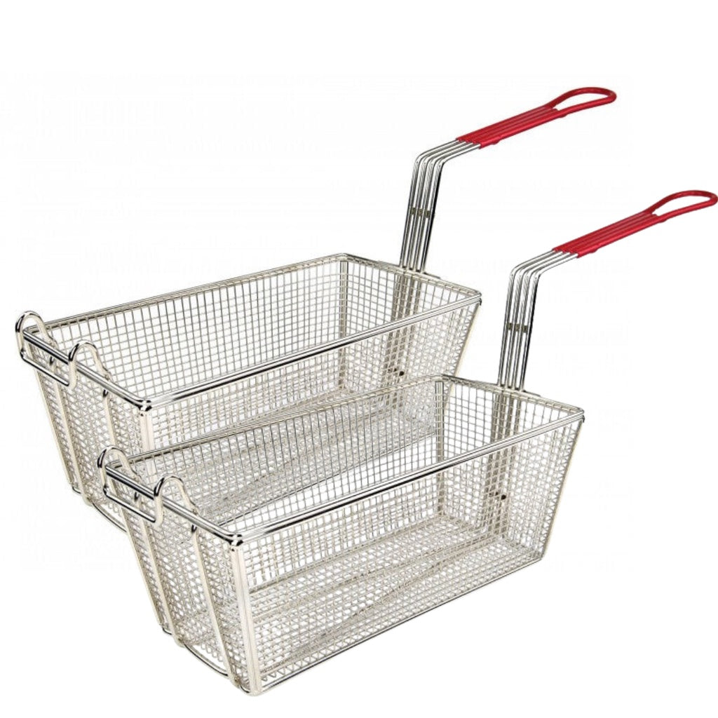 Fry Basket 2pcs Full-Vat Segmented Stainless Steel 201 with clamp support