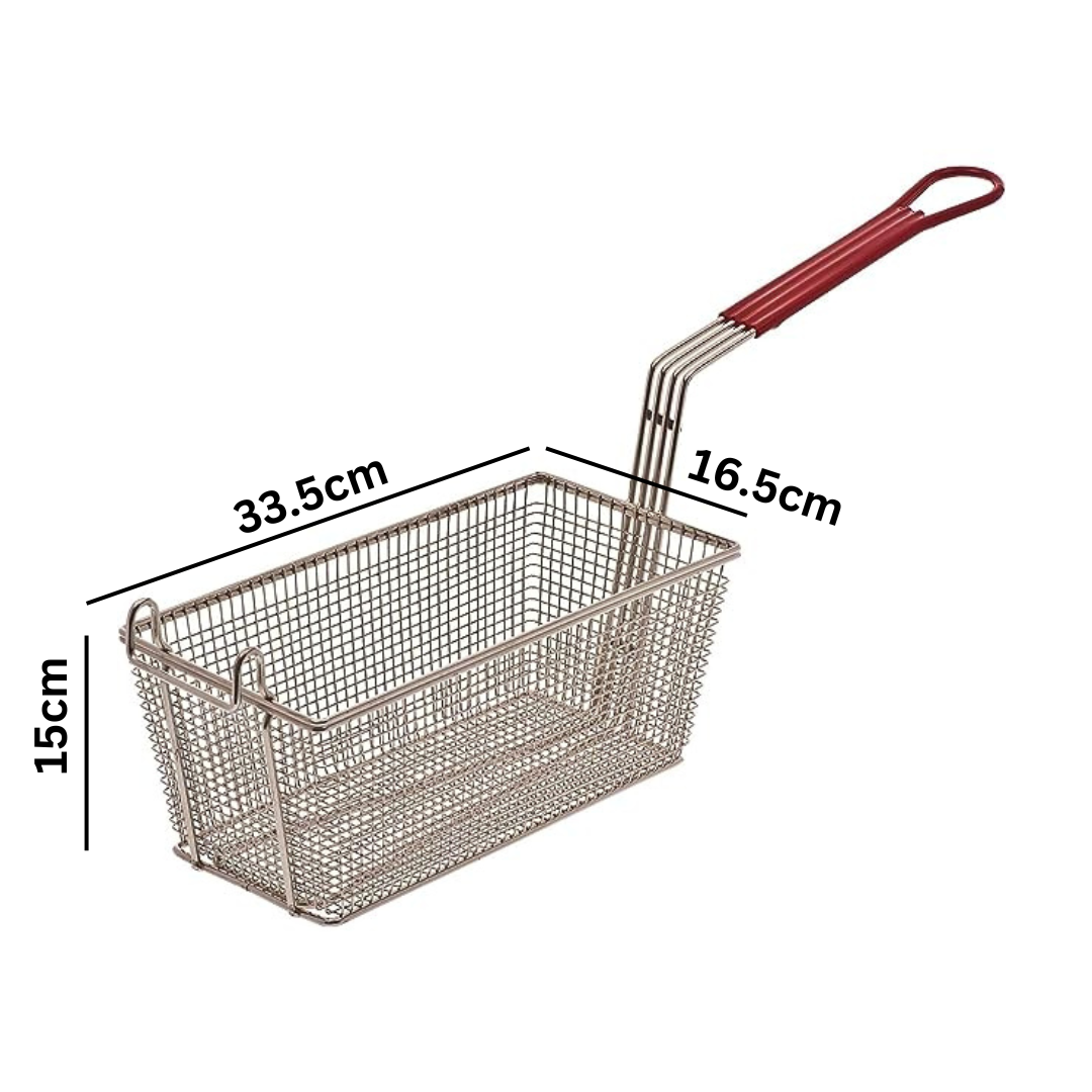 Fry Basket 33.5x16.5x15cm Split-Vat Type, Restaurant-Grade, 1pc