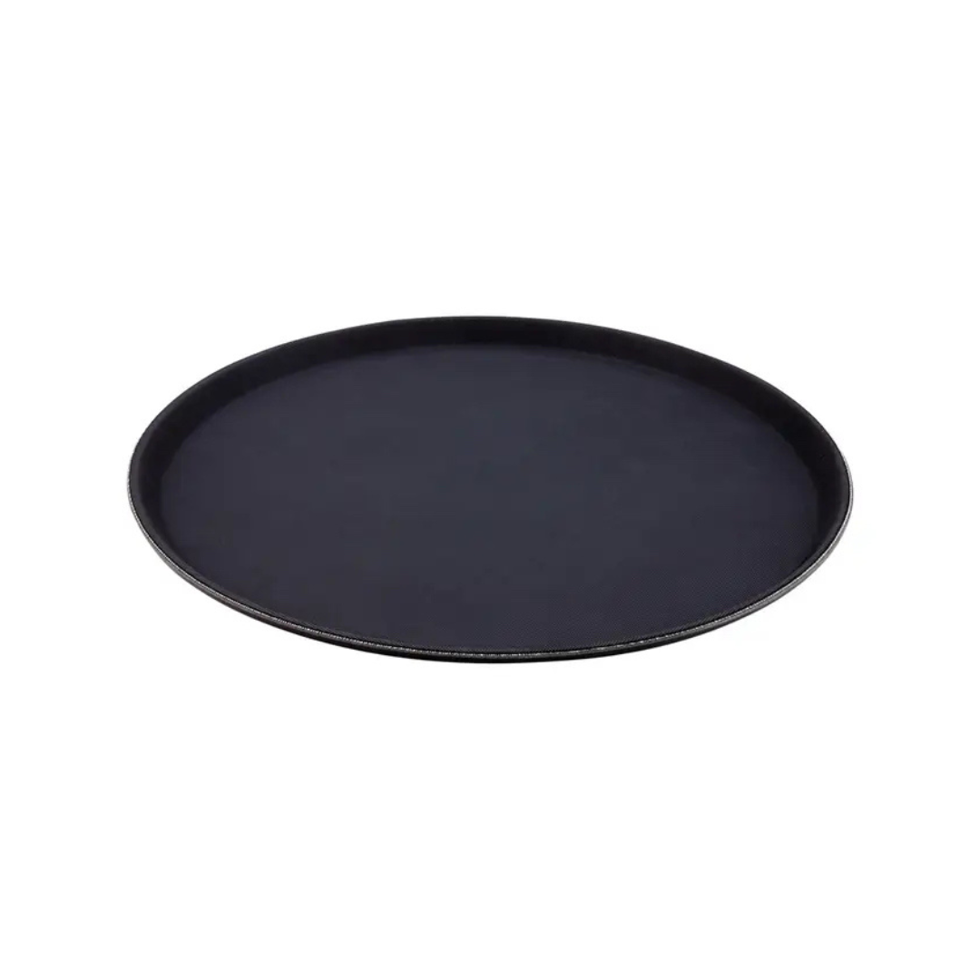 Round Tray Black 16 inches Fiber Glass, 5pcs