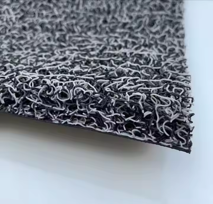 Coil Mat Hybrid Grey-Black Spaghetti Mat Outdoor Mat w/ Anti Slip 3ft x 6ft