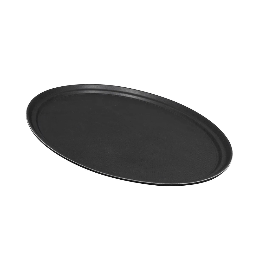 Round Tray Black 16 inches Fiber Glass, 5pcs