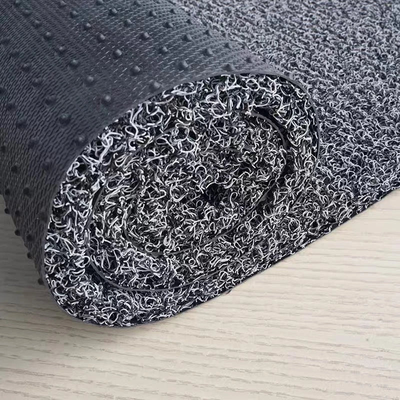 Coil Mat Hybrid Grey-Black Spaghetti Mat Outdoor Mat w/ Anti Slip 3ft x 6ft