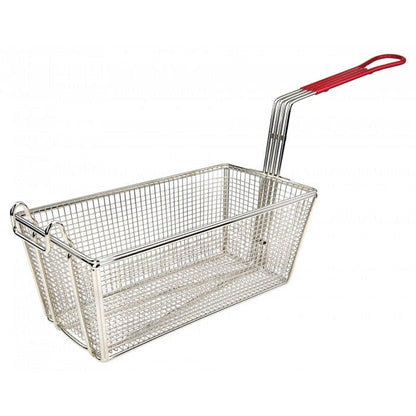 Fry Basket 2pcs Segmented Full-Vat Stainless Steel 201 Red Handle