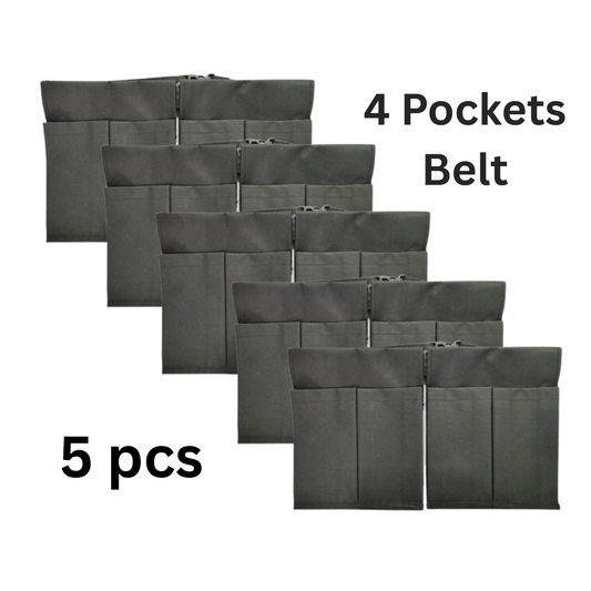 Bussing Belt, Heavy-duty, 4 pockets, 5pcs