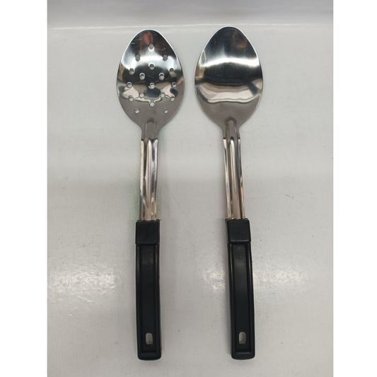 Basting Spoons 13 Inches Stainless Steel Black Handle 2pcs