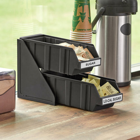 1 set 2 Compartment Storage Box Black