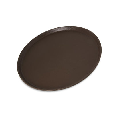 Round Tray Fiber Glass Non-Slip 16inch BROWN 5pcs