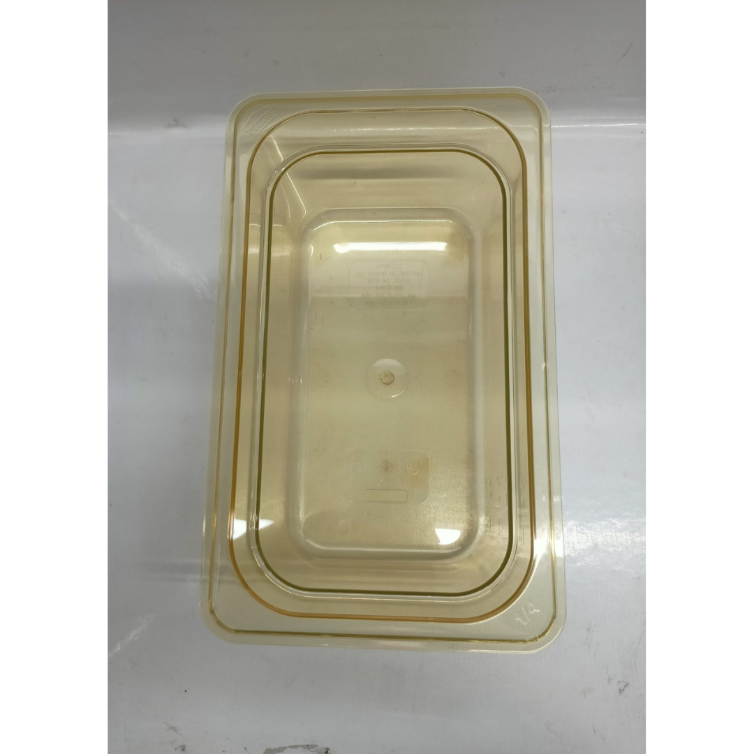 Food Pan 1/4 x 4 inch, Authentic Cambro Brand Amber