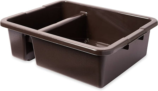 Bussing Box Brown Authentic Rubbermaid with Divider