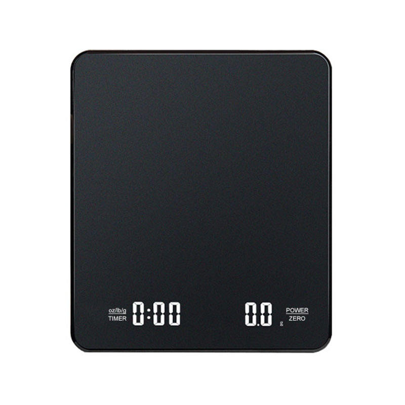 Coffee Brewing Weighing Scale Black Nano Timer with Dual Hidden LED Display Rechargeable