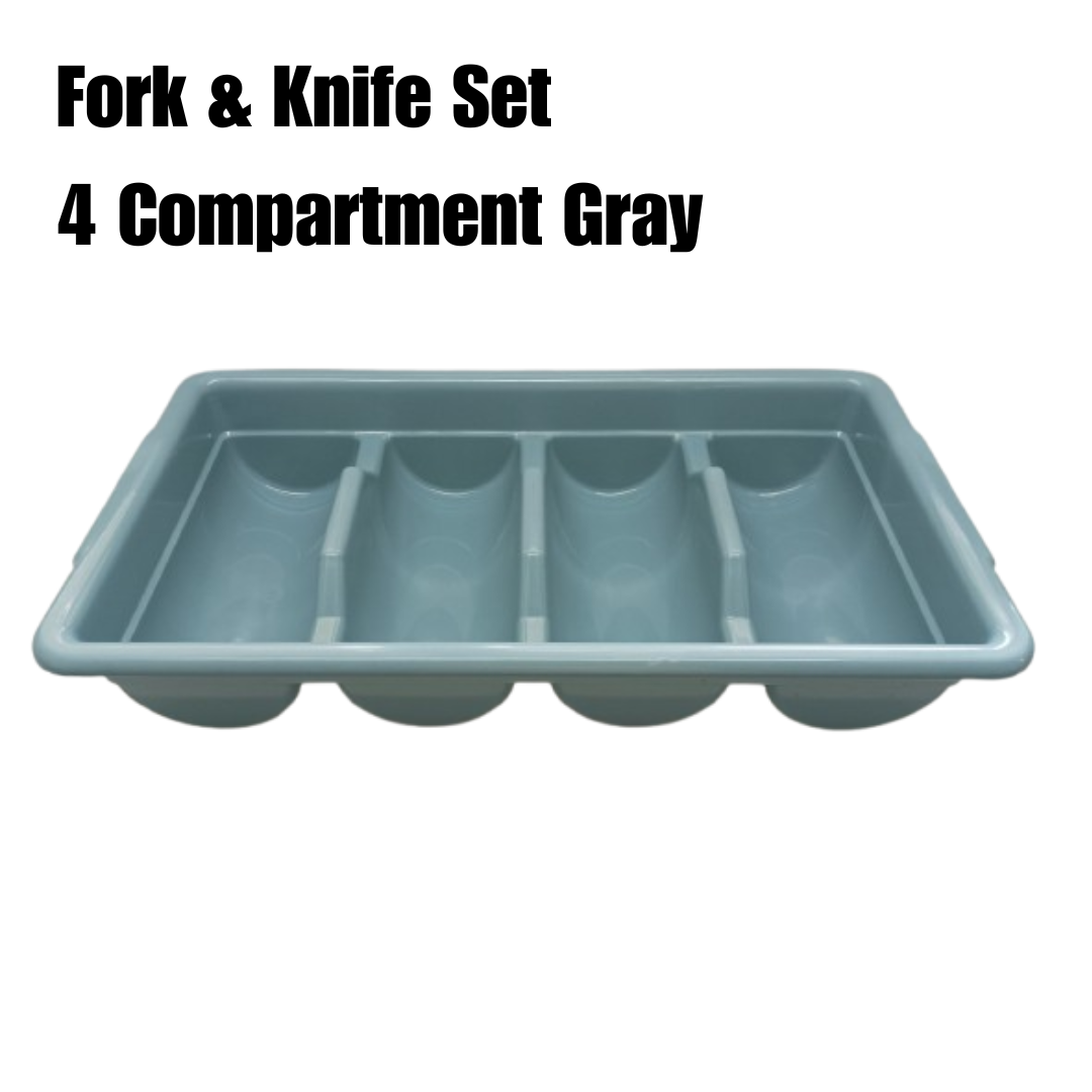 Fork & Knife Set 4 Compartment Gray