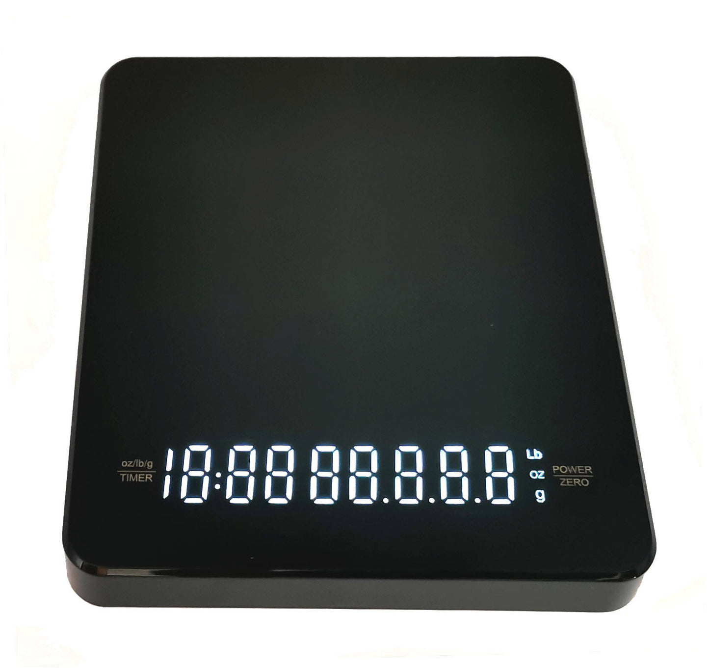 Coffee Brewing Weighing Scale Black Nano Timer with Dual Hidden LED Display Rechargeable