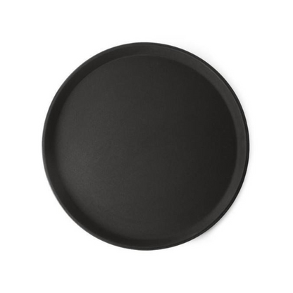 Round Tray Black 16 inches Fiber Glass, 5pcs