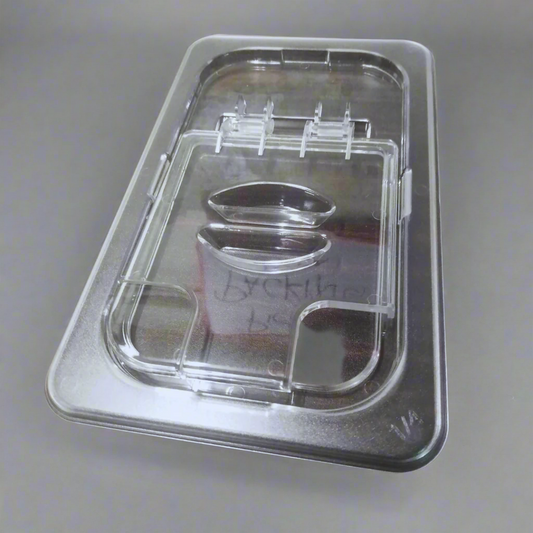 Food Pan Cover 1/4 Clear Flip Lid, 2pcs