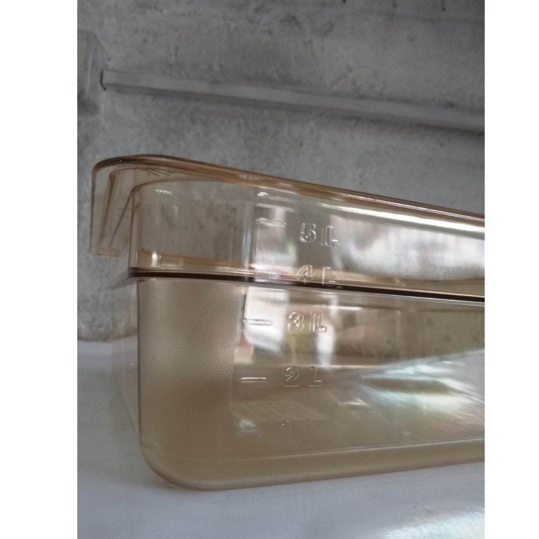 Food Pan 1/2 x 4 inch, Authentic Cambro Brand Amber