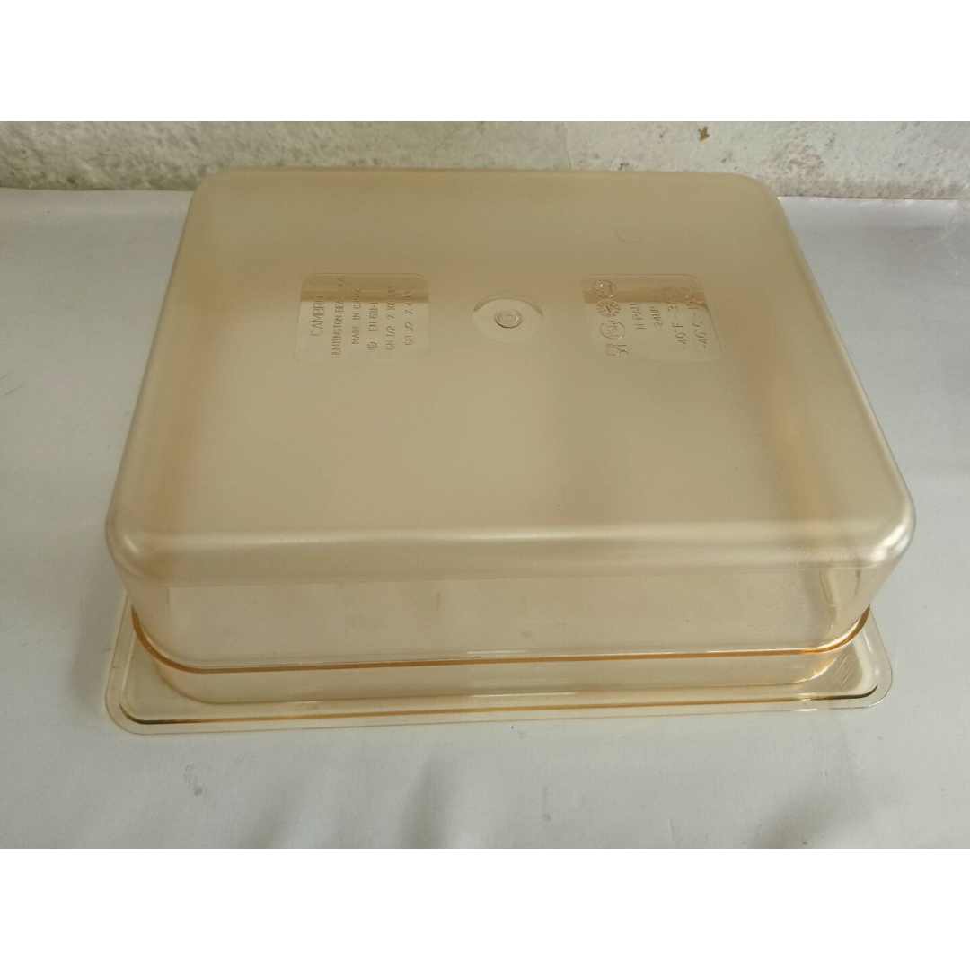 Food Pan 1/2 x 4 inch, Authentic Cambro Brand Amber